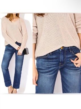 Frame Denim Le Grand Garçon Cuffed Cropped Straight-Leg Jeans